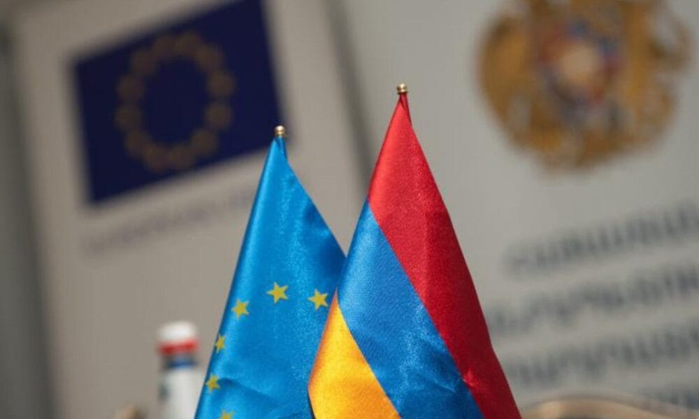 EU Armenia flags
