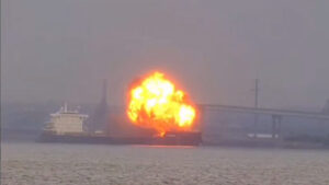 Explosion Aboard Coal Carrier W-Sapphire Rocks Baltimore Harbor