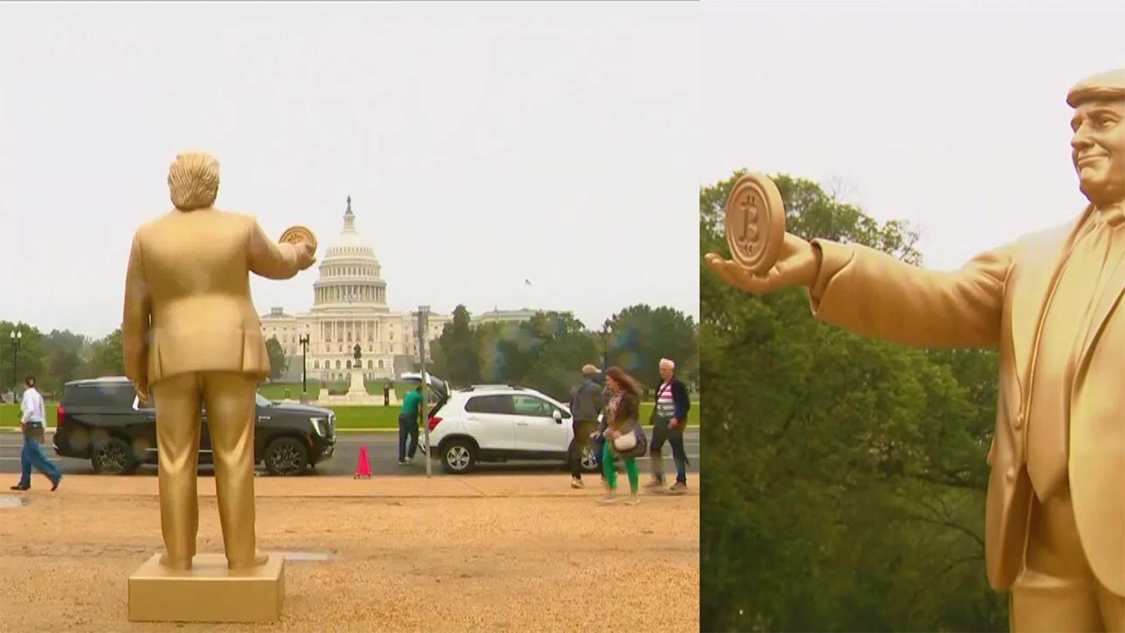 Golden Trump Statue
