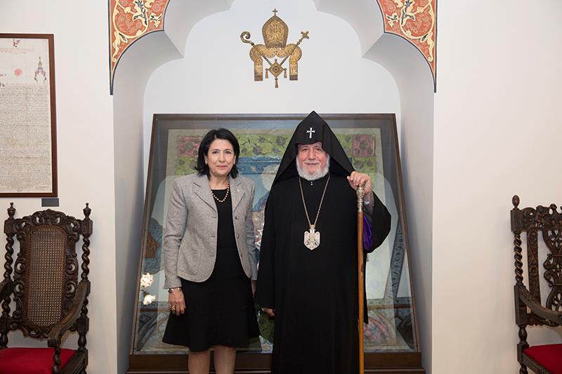 Ամենայն Հայոց Կաթողիկոսն ընդունել է Վրաստանի նախագահին
