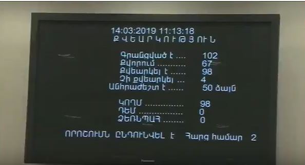 ԱԺ-ն երկրորդ ընթերցմամբ և ամբողջությամբ ընդունեց «Հանրային ծառայության մասին» ՀՀ օրենքում փոփոխություն կատարելու վերաբերյալ նախագիծը