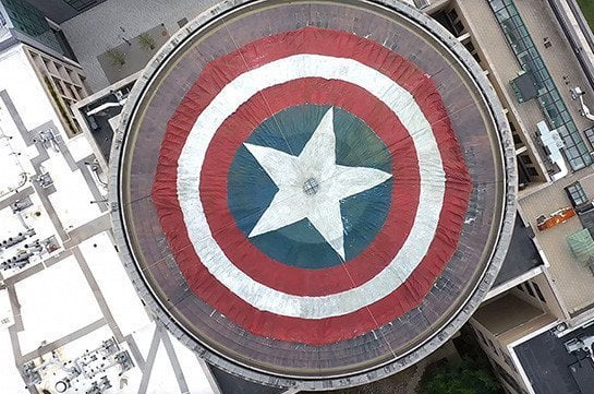 Ամերիկայի համալսարաններից մեկի գմբեթը ծածկվել է Կապիտան Ամերիկայի վահանի տեսքով պաստառով