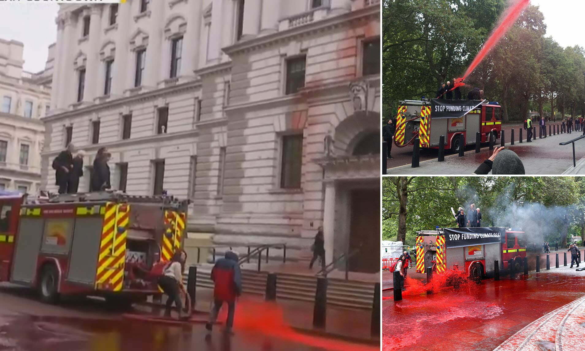 Էկոակտիվիստները արյան նմանվող հեղուկով պատել են Բրիտանիայի ֆիննախարարության շենքը (ՏԵՍԱՆՅՈՒԹ)