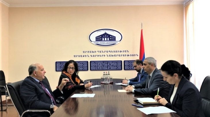 Արցախի ԱԳ նախարարը հանդիպել է Ամերկայի հայկական համագումարի պատվիրակության հետ