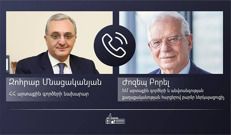 Զոհրաբ Մնացականյանը հեռախոսազրույց ունեցավ ԵՄ ներկայացուցիչ Ժոզեպ Բորելի հետ