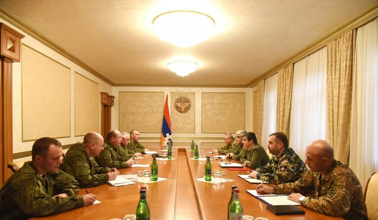 Արցախի նախագահն ընդունել է ՌԴ ԶՈՒ ինժեներական զորքերի պետ Յուրի Ստավիցկու գլխավորած պատվիրակությանը