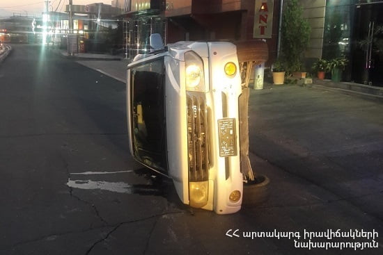 Այսօր վաղ առավոտյան Արգավանդում մեքենա է կողաշրջվել