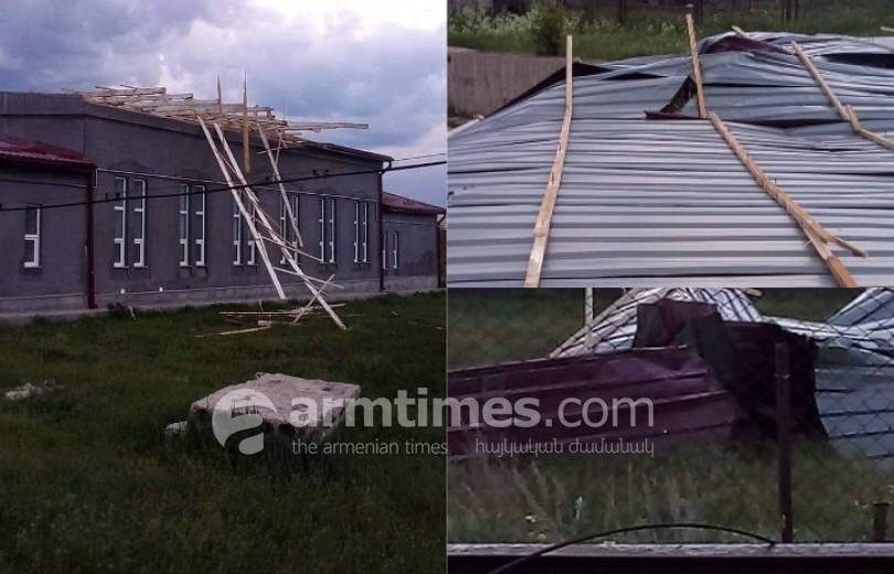 Փանիկում ուժեղ քամին ավերել է դպրոցի նորակառույց մարզադահլիճի տանիքը