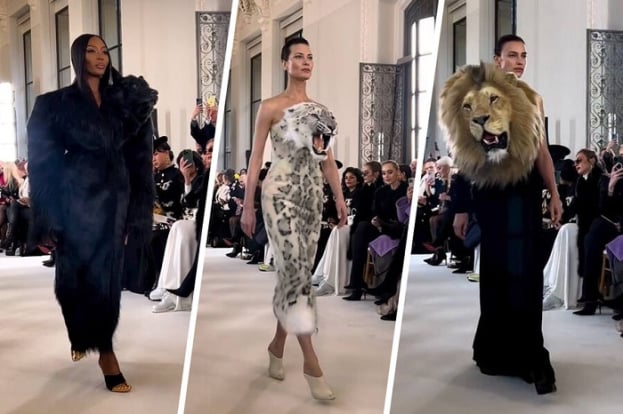 Իրինա Շեյքը, Նաոմի Քեմփբելը և Շալոմ Հարլոուն Schiaparelli-ի շոուի ժամանակ ներկայացել են կենդանու գլուխներով հանդերձանքներով