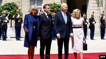 Մակրոնը Ելիսեյան պալատում ընդունել է Ջո Բայդենին