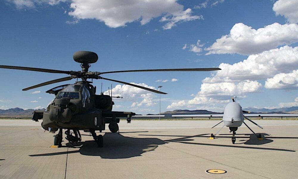 drone and helicopter