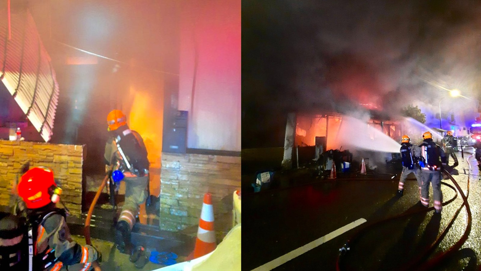 A fierce fire tore through terraced houses on Chiku Road, Joo Chiat, Singapore, prompting the evacua