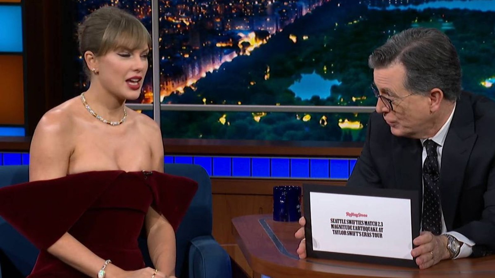 Թեյլոր Սվիֆթի համեստ արձագանքը՝ Սթիվեն Քոլբերի հետ հարցազրույցում