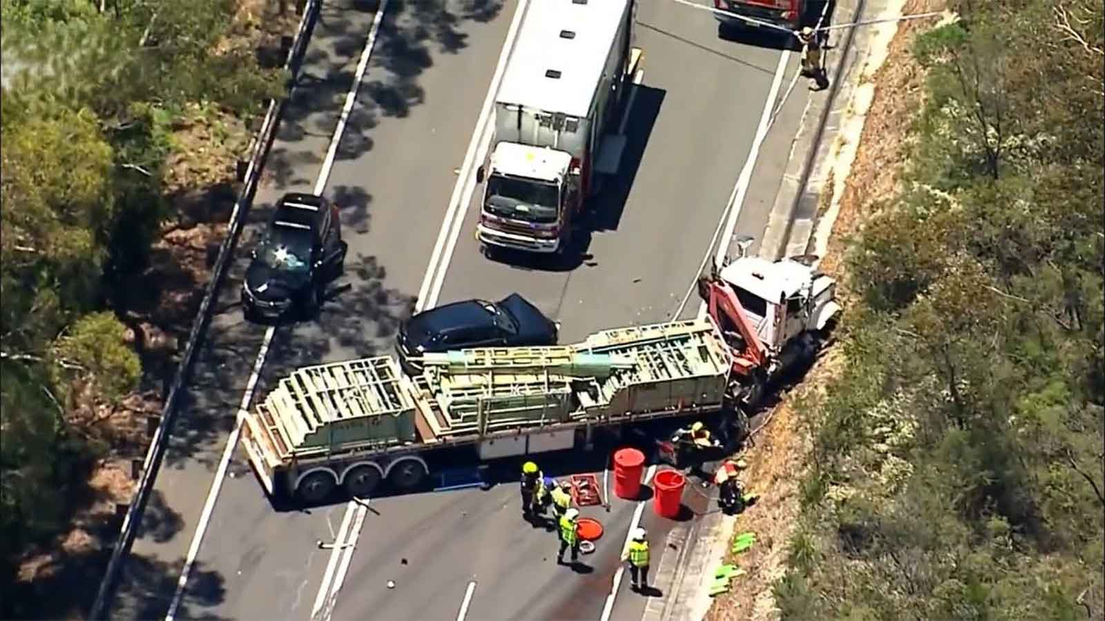 Emergency services at multi-vehicle crash site