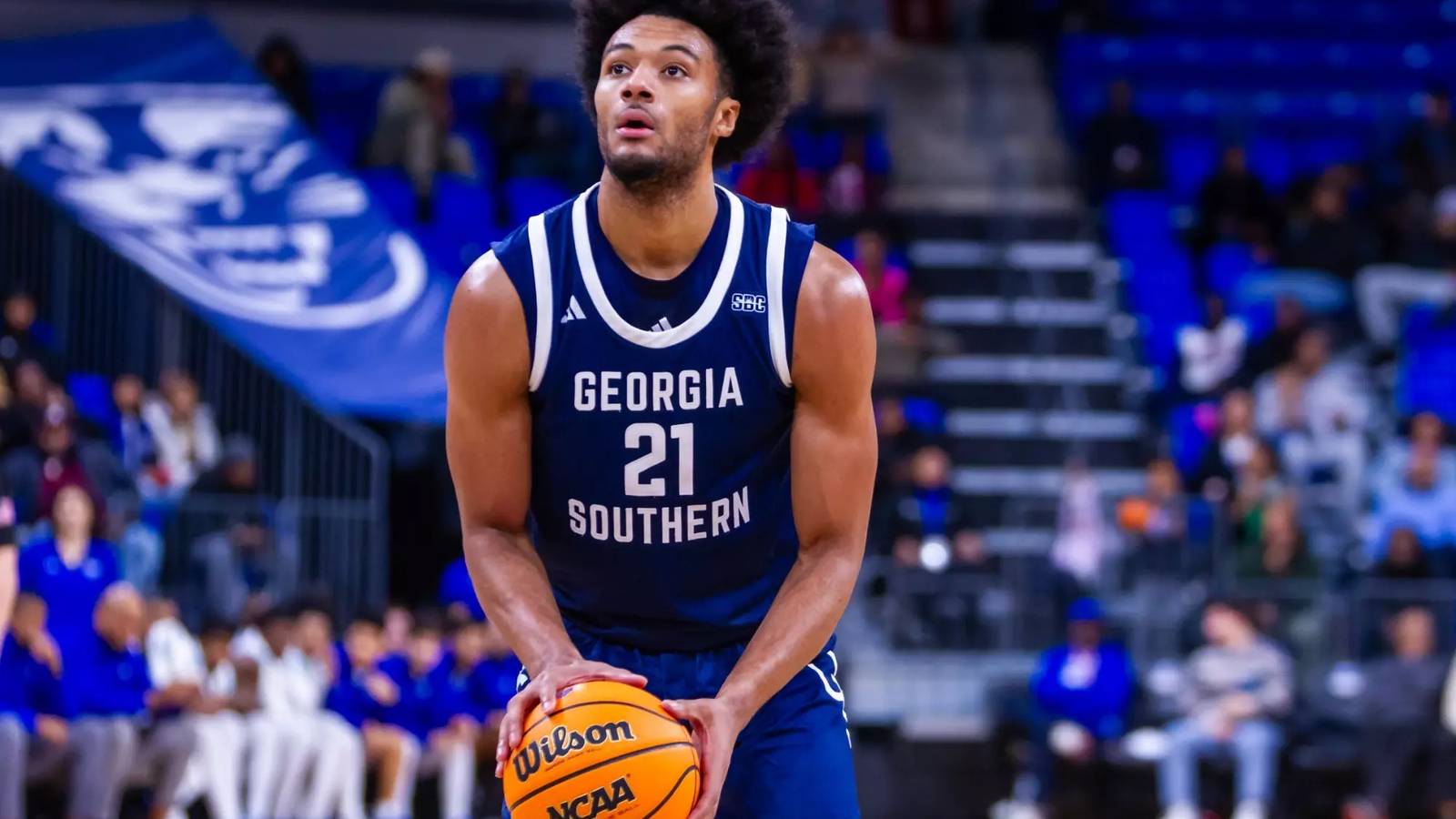 College basketball game in progress