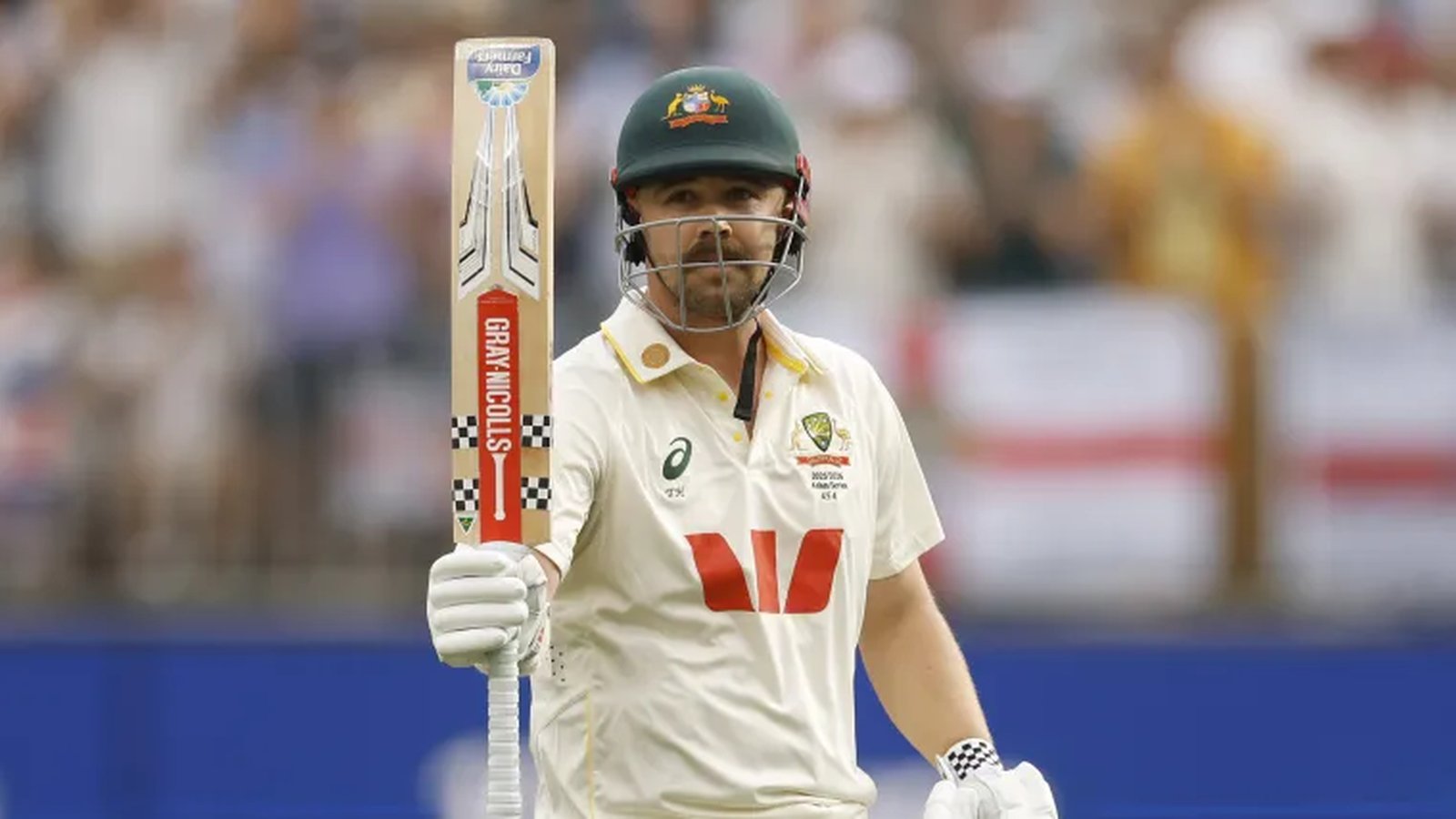 Cricket players on field during match