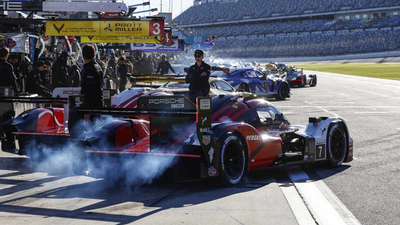 Race cars on track at Daytona