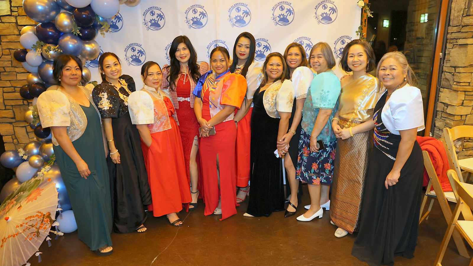 People mingling at a formal gala