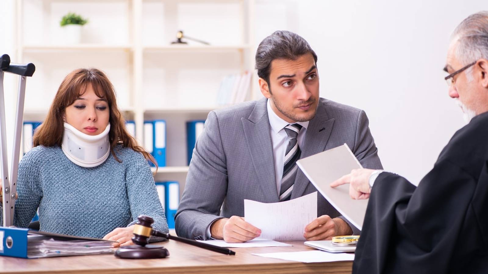 Person slipping on icy sidewalk