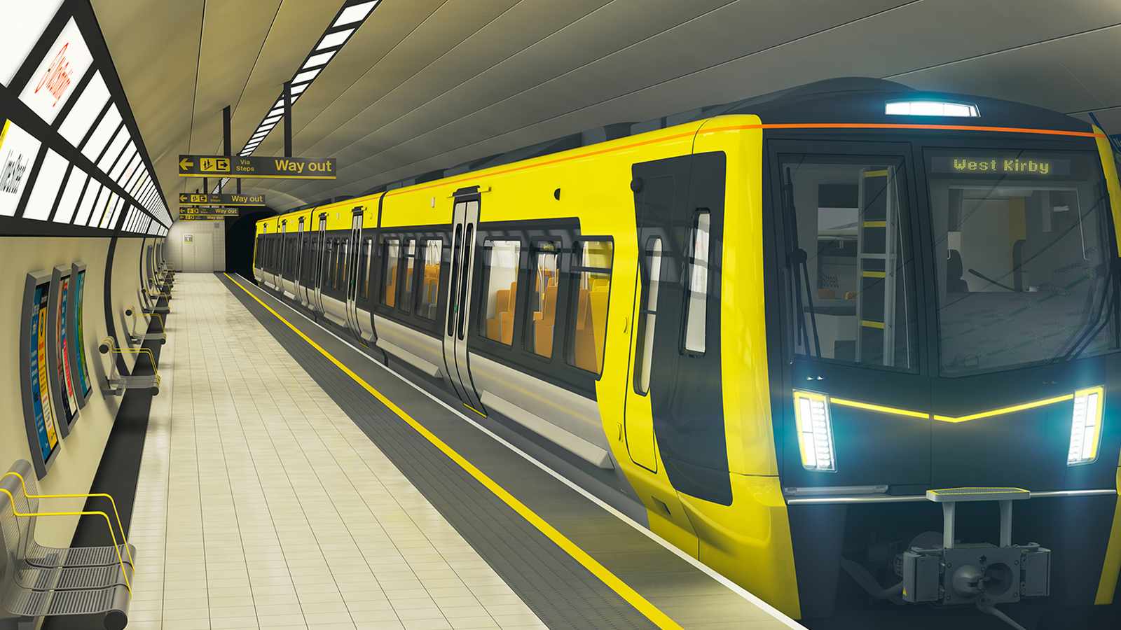 Merseyrail train in snowy conditions