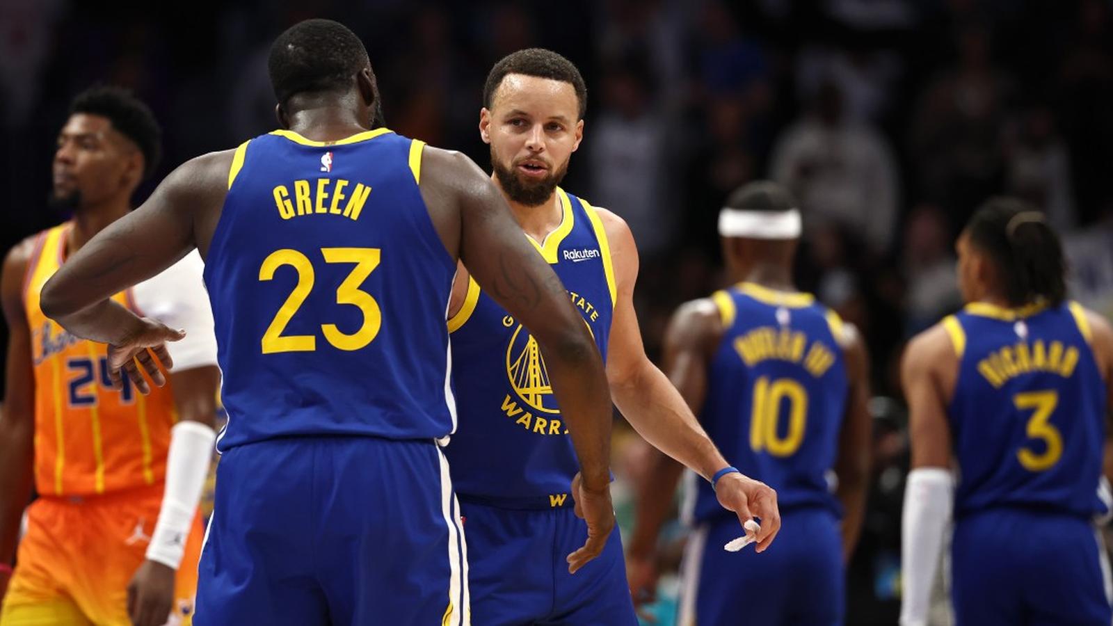 Basketball players on court during a game
