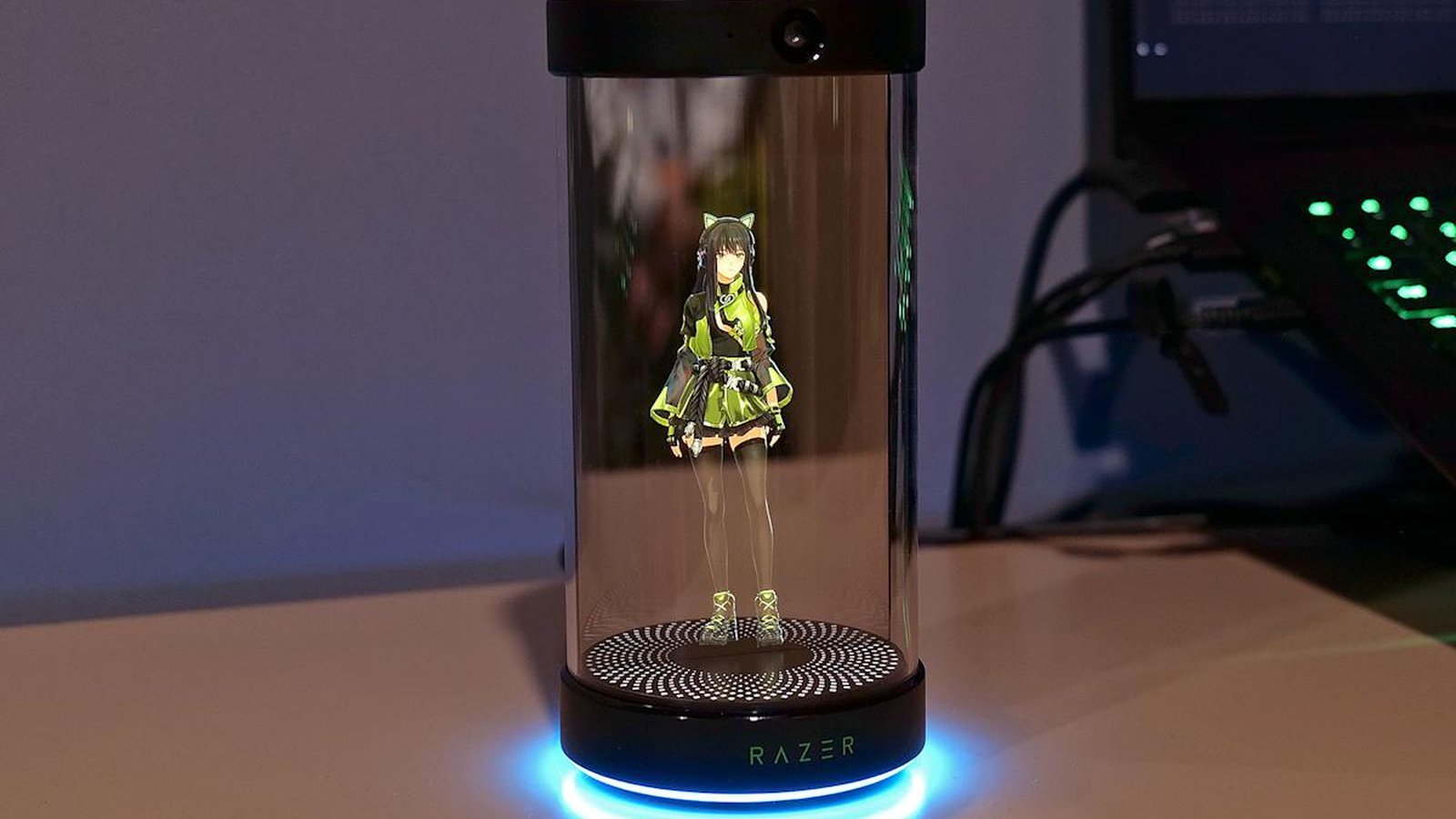 Cylindrical desktop AI gaming assistant