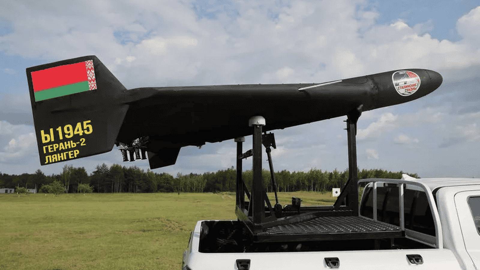 Kamikaze drone being launched from a mobile platform