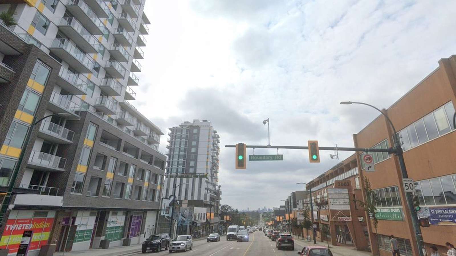 City skyline with cranes and new buildings
