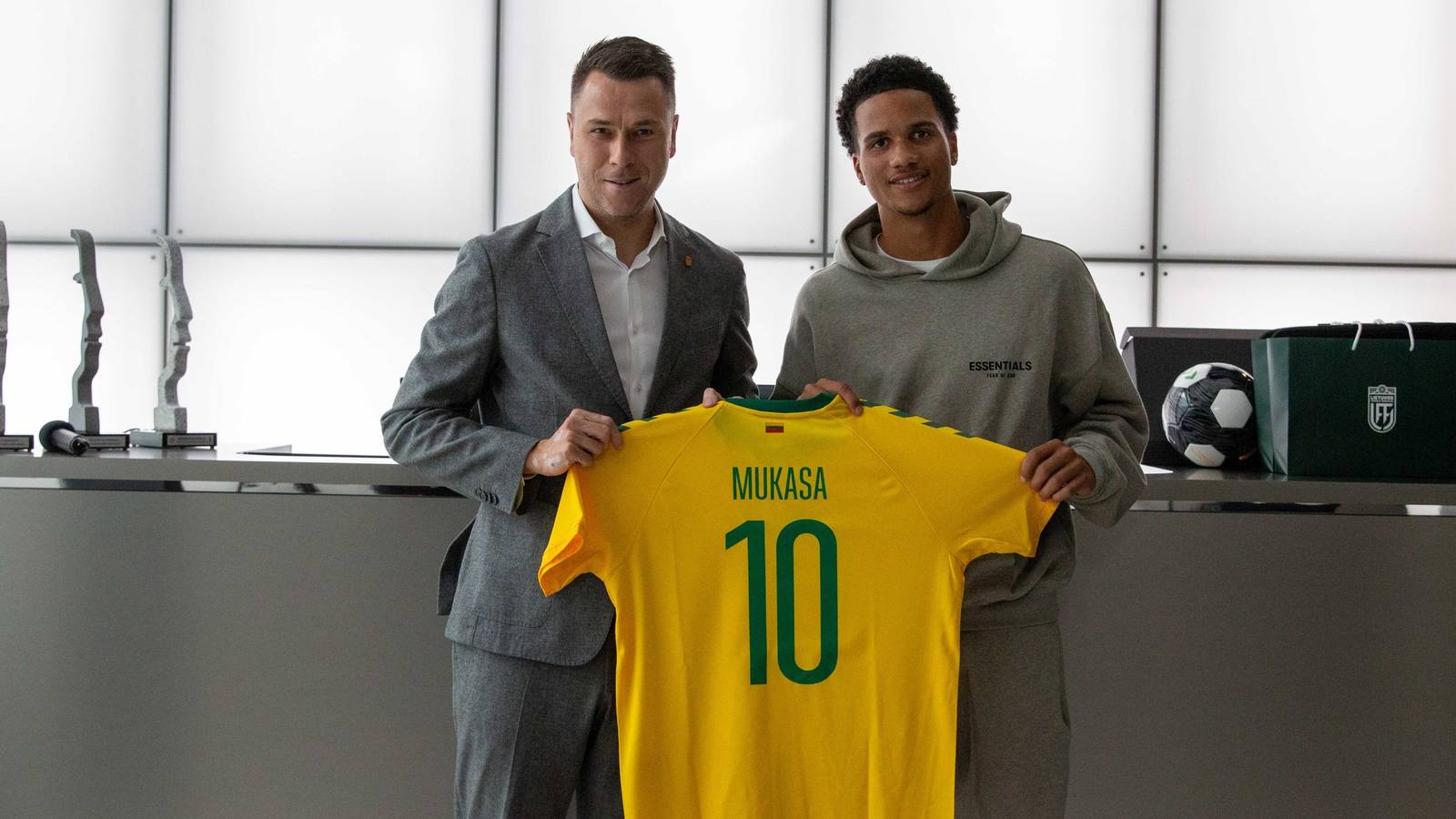 Divine Mukasa in football kit