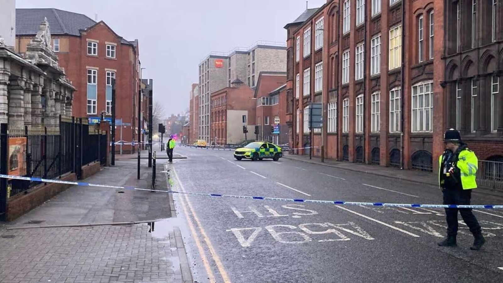 Police cordon Oxford Street Leicester
