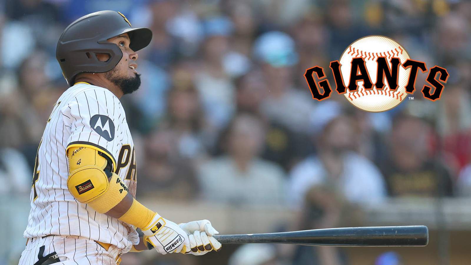 Baseball player Luis Arraez at bat