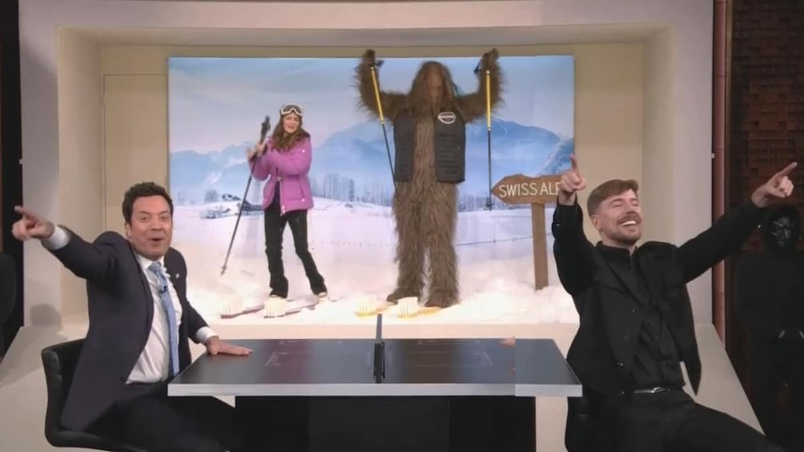 MrBeast on a television set