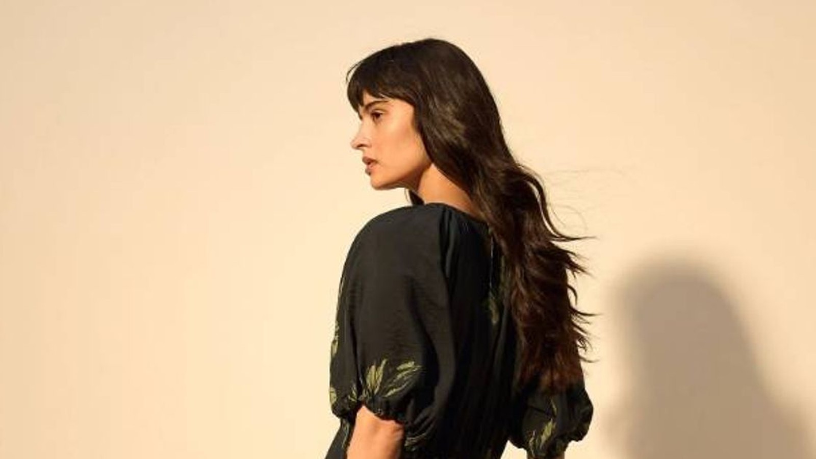 Model wearing Next midi dress