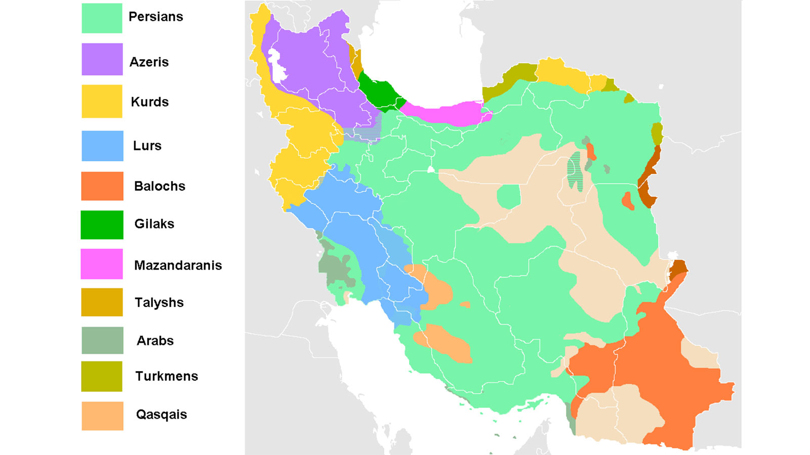 iran language map