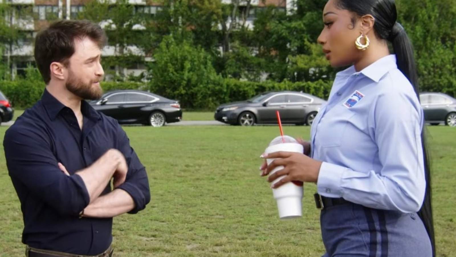 Daniel Radcliffe performing on stage