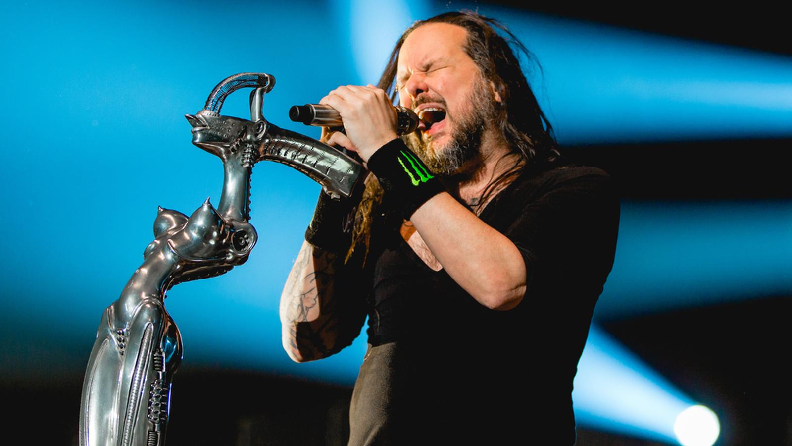 Korn band performing live on stage