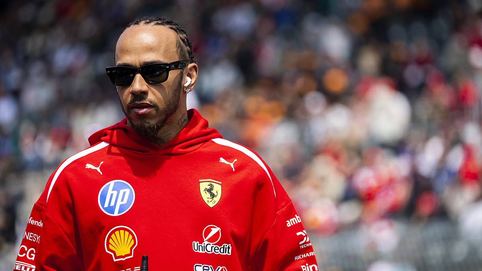 Lewis Hamilton in Ferrari gear