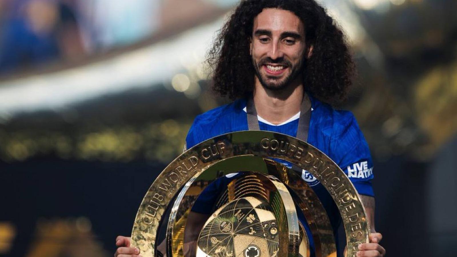 Marc Cucurella speaking at a press conference