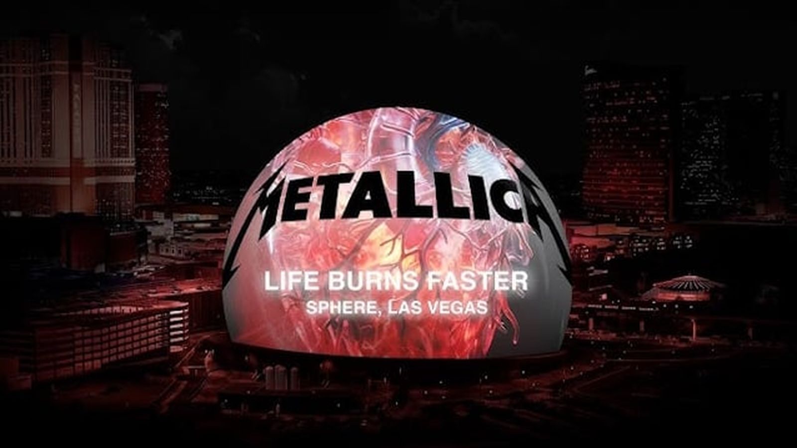 Metallica performing at the Las Vegas Sphere