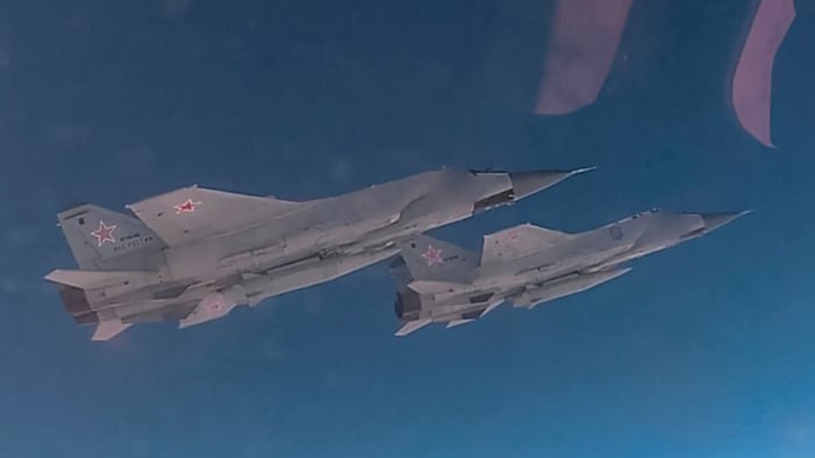 Russian MiG-31 fighter jet in flight
