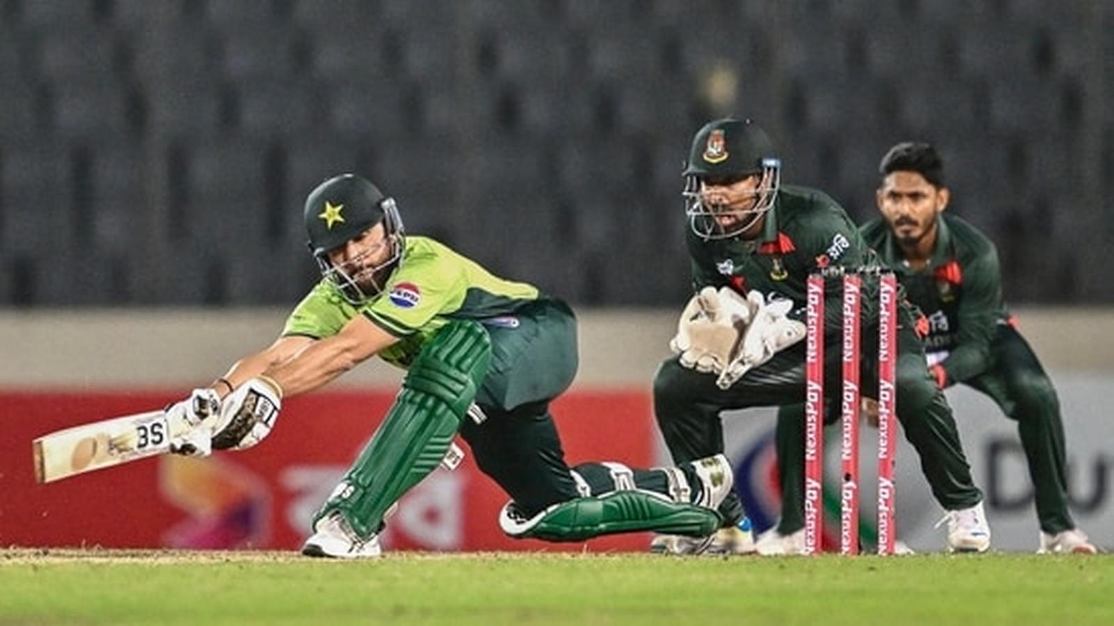 Salman Ali Agha playing a cricket shot