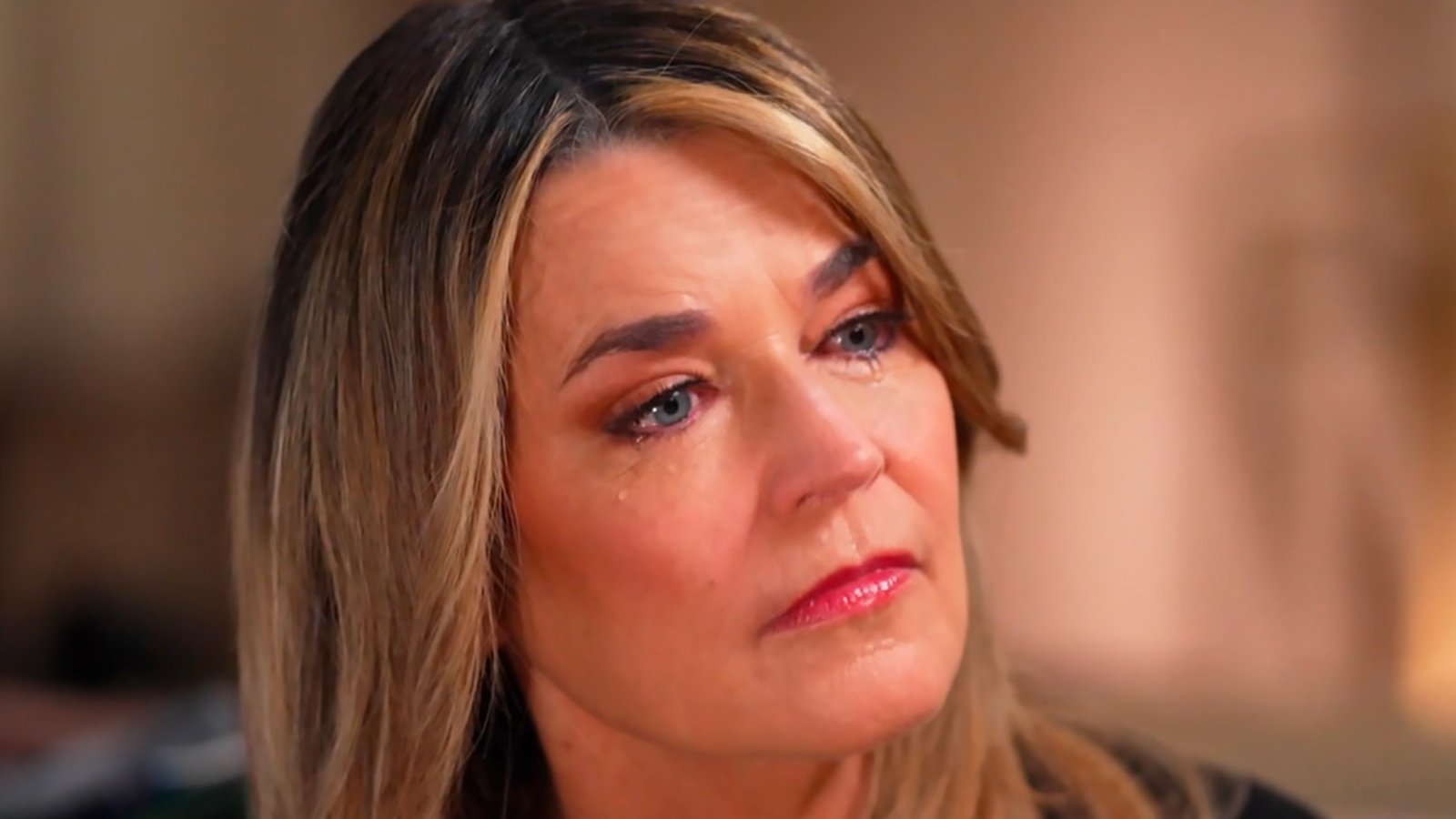 Savannah Guthrie emotional interview portrait