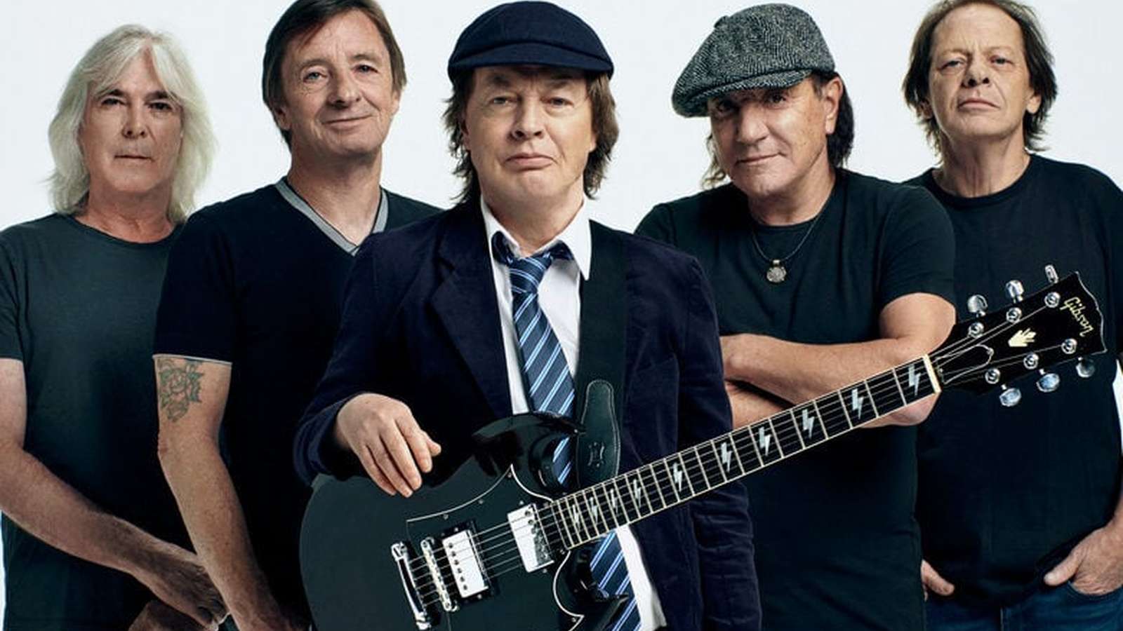 Stevie Young playing guitar on stage