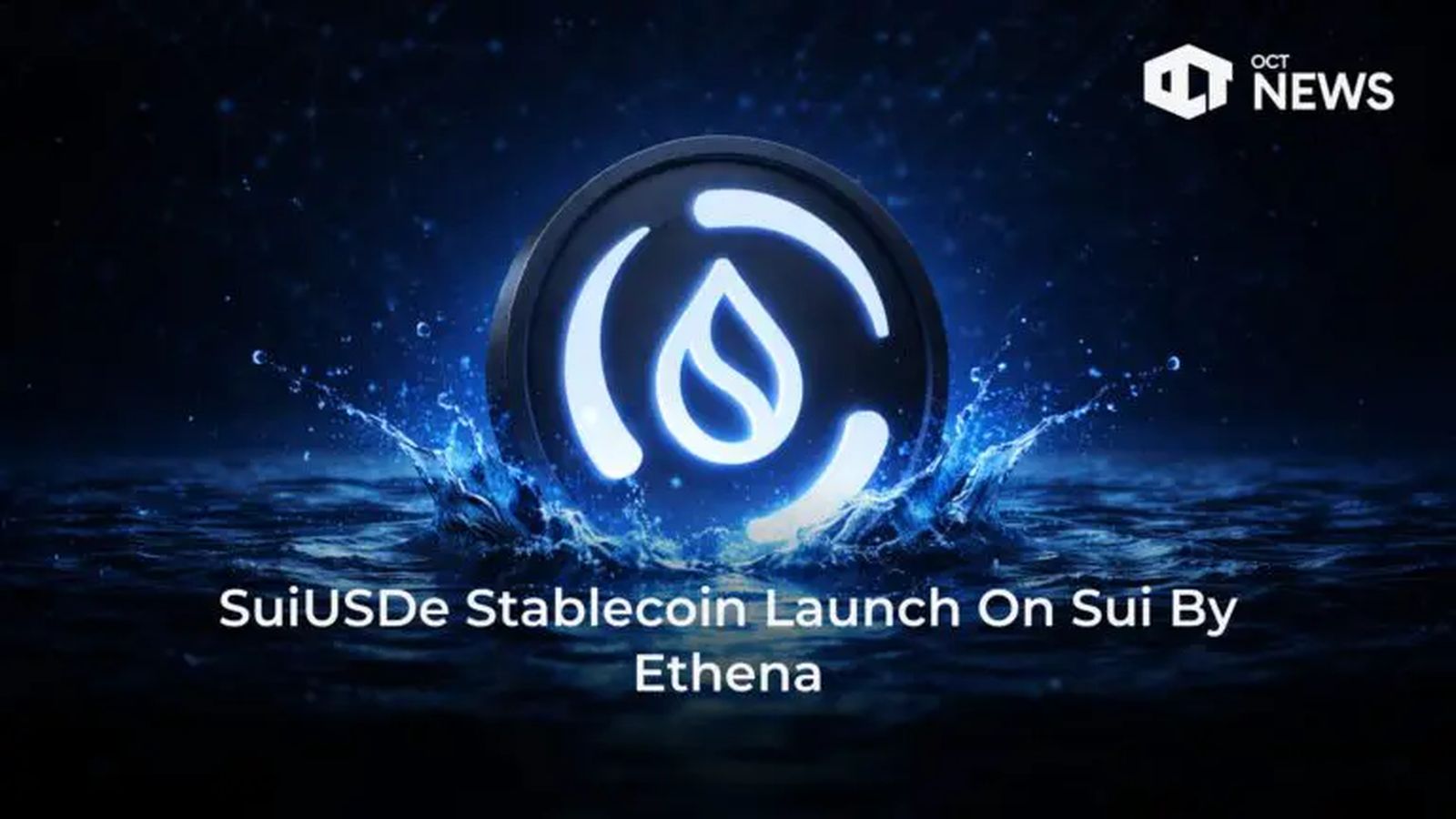 Sui stablecoin logo on a digital background