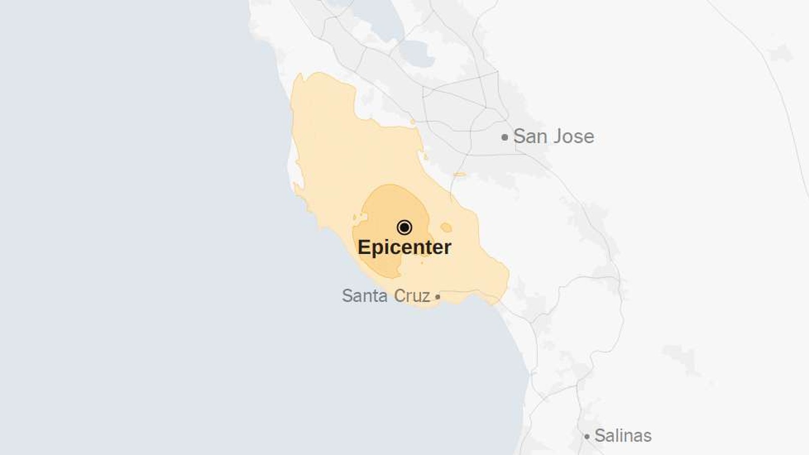 USGS earthquake intensity map display