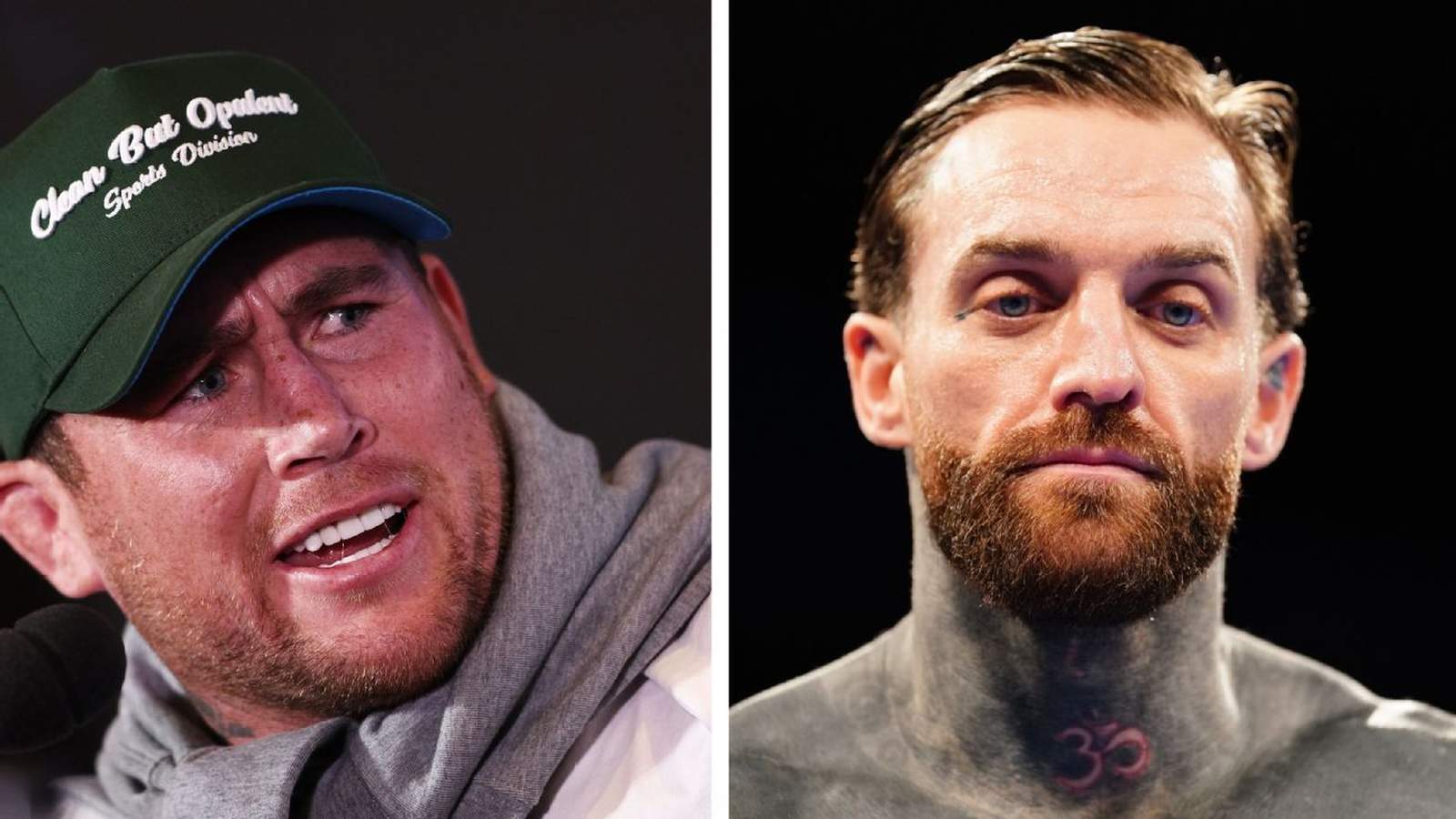 Side by side portraits of MMA fighters Darren Till and Aaron Chalmers