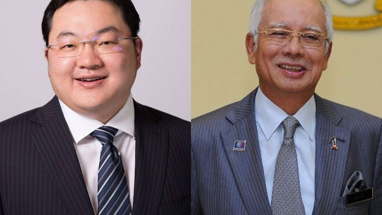 Fugitive financier Jho Low alongside former Malaysian Prime Minister Najib Razak in portraits
