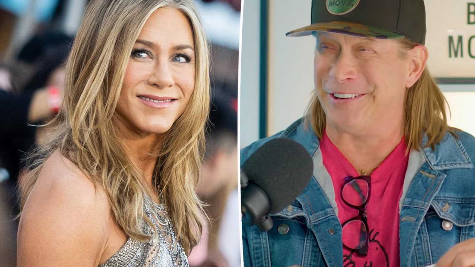 Jennifer Aniston on the left and Stephen Baldwin wearing a cap on the right