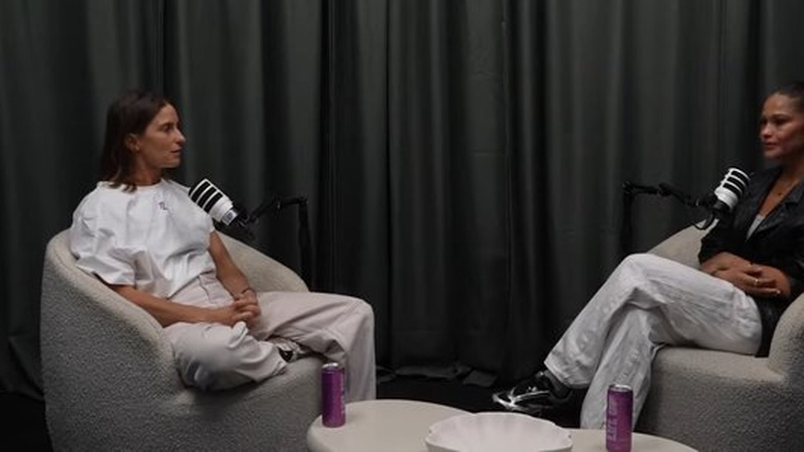 Tully Humphrey sitting in a chair during a podcast interview about her brand