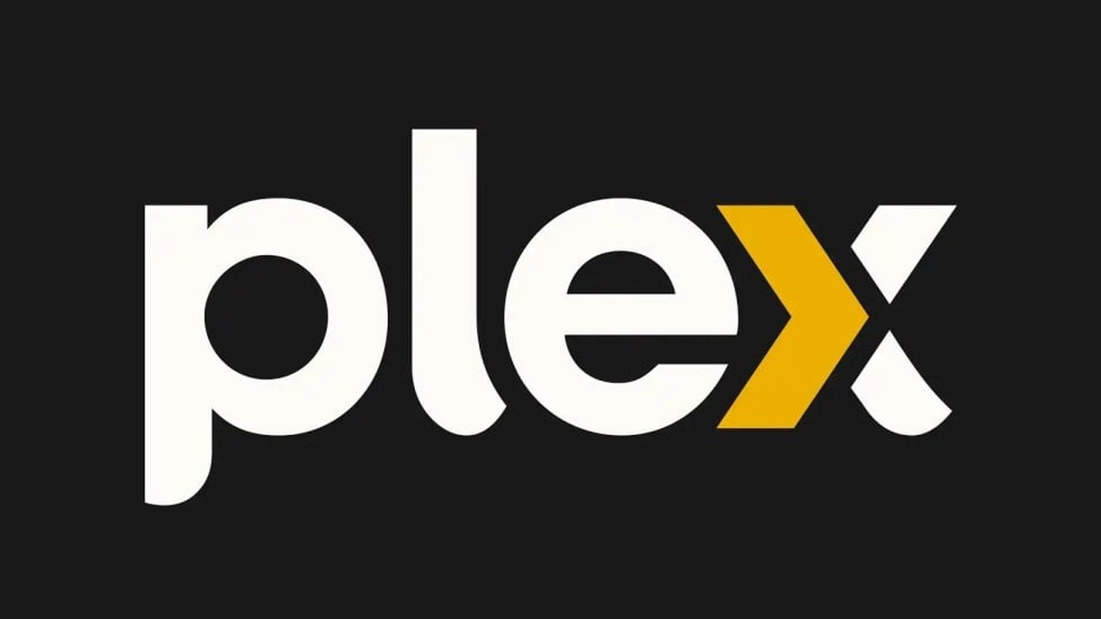 The white and yellow Plex logo centered on a solid black background